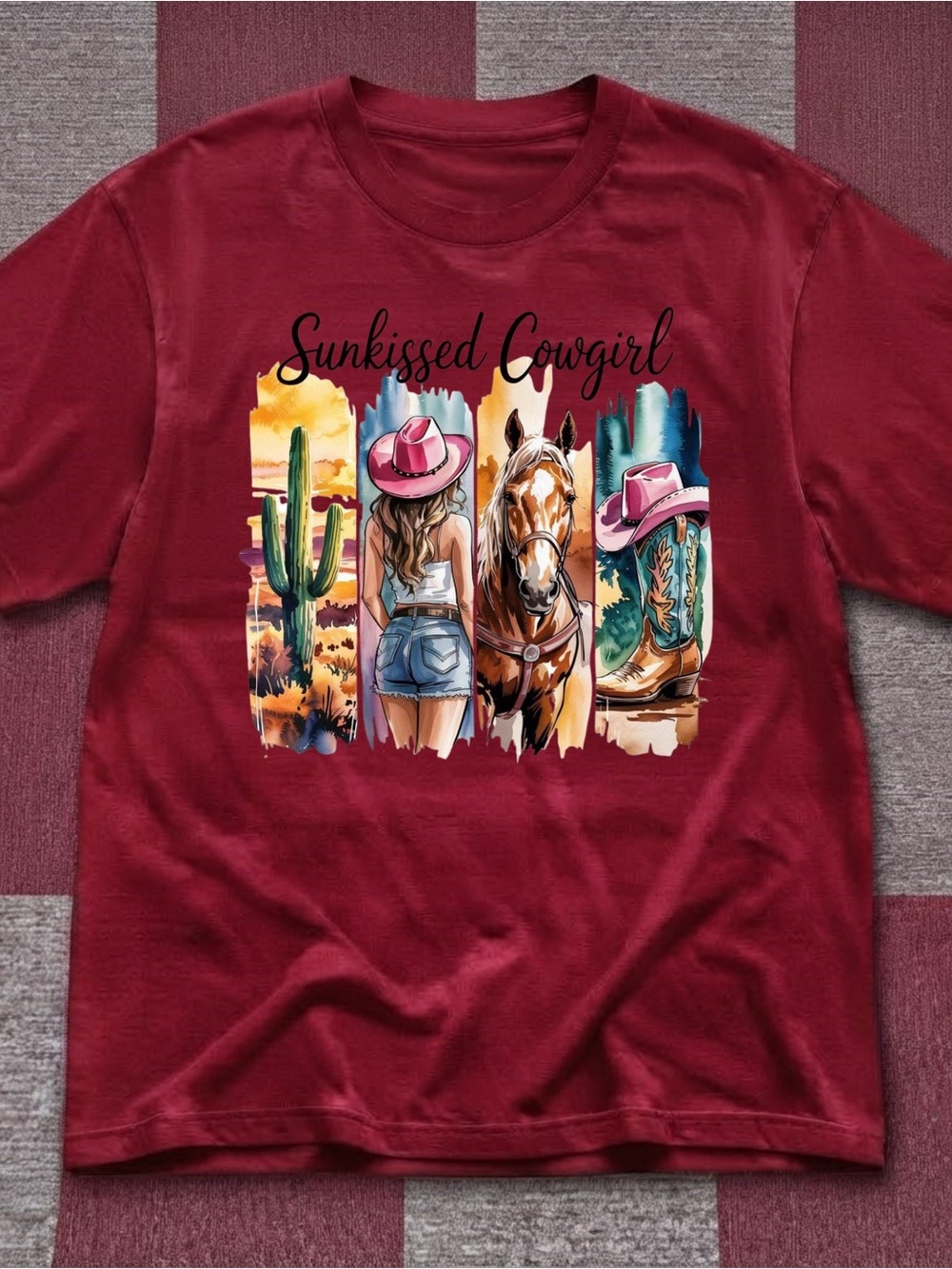 Gildan Sun-kissed Cowgirl Western Graphic Tee